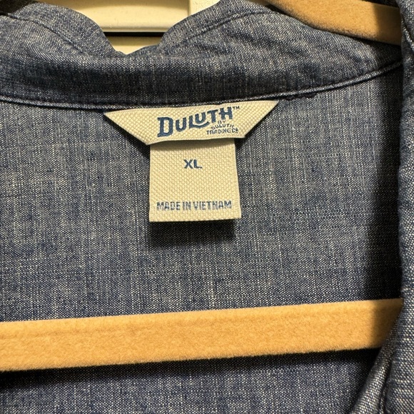 Duluth Trading Blue Denim Chambray Shirt Dress - Picture 2 of 7